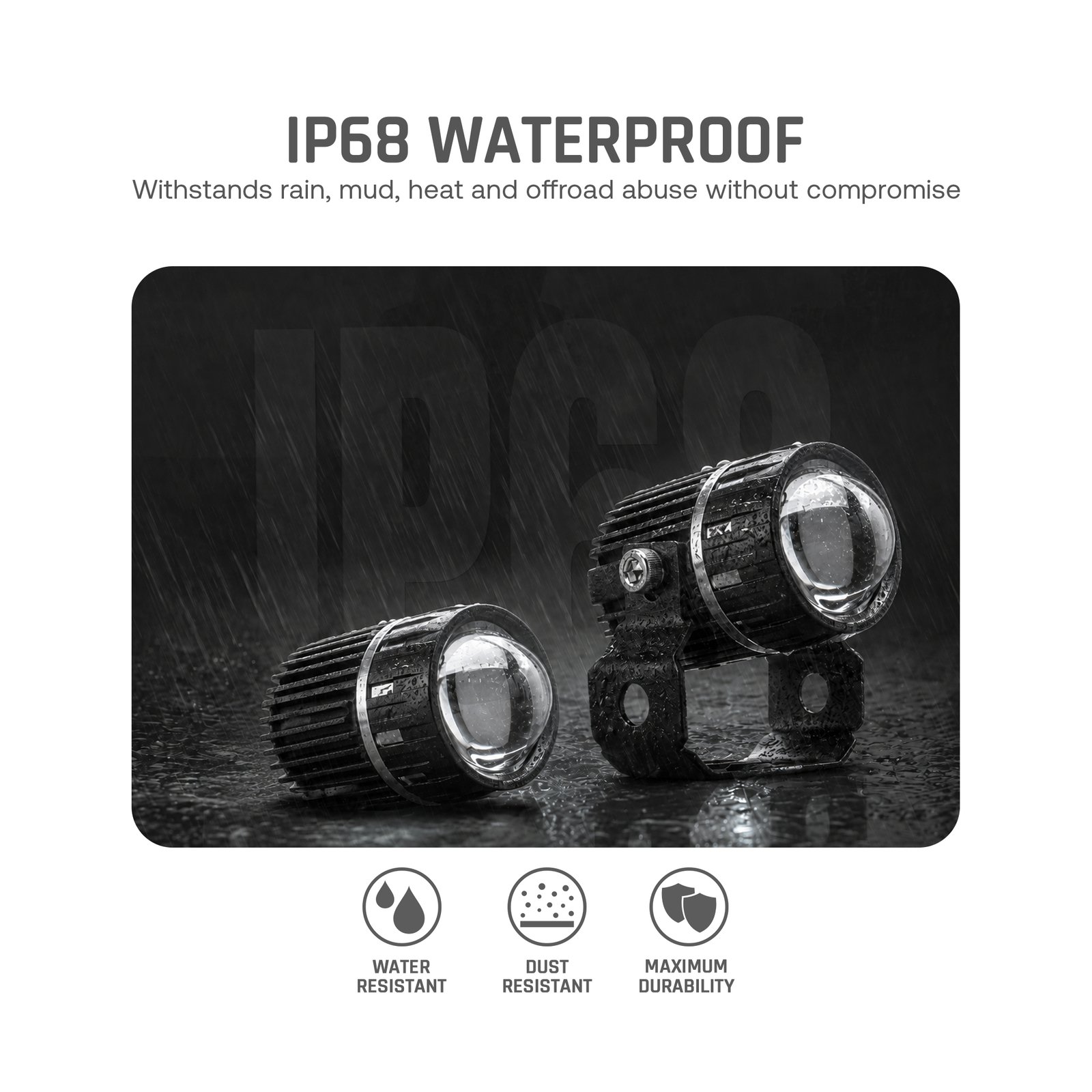 SENLO M1 Pro V3 mini LED driving lights with IP68-rated dust and water protection